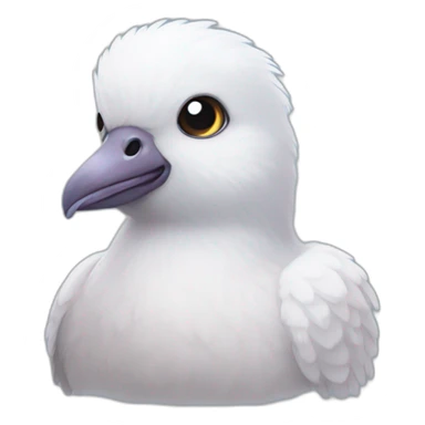 kawai fluffy pigeon sticker