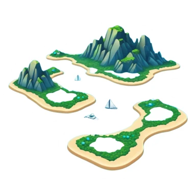 futuristic sea map with islands and a route  sticker