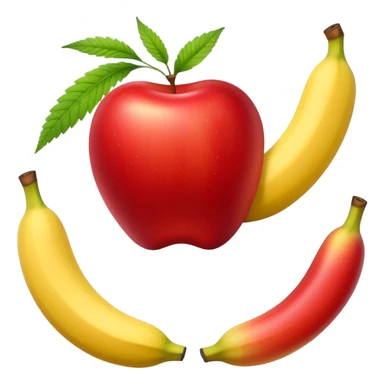 apple and banana together with subtle cannabis leaf accents sticker
