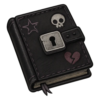 emo diary with lock, no background sticker