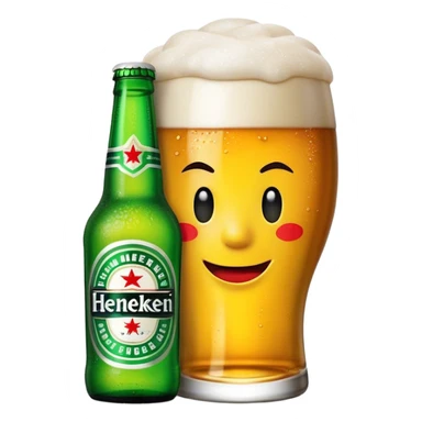 Cinematic Realistic Heineken Pop Culture Emoji, showcasing an iconic beer moment rendered with crisp textures and vibrant, energetic lighting. sticker