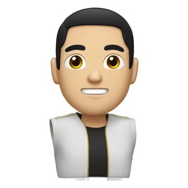 kickboxing white man with black hair sticker