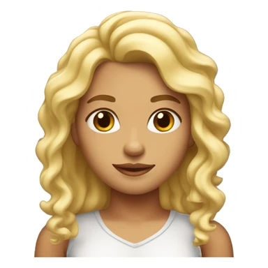 chica rubia con pelo rizado sticker