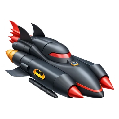 batmobile riding a rocket ship boom! sticker