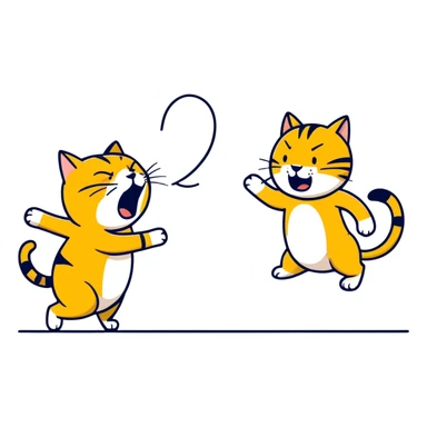 golden cat ￼ yelling at old blind man ￼ sticker