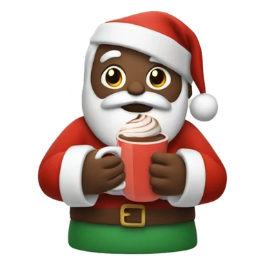 santa holding a cup of hot chocolate sticker