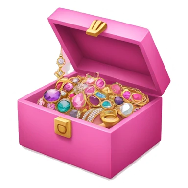 Pink box filled with jewelry  sticker