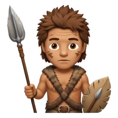 Stone age man  with spear sticker