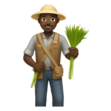 african man doing farming sticker