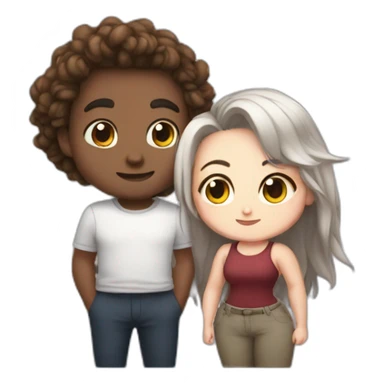 thicc boy and thicc girl, white sticker