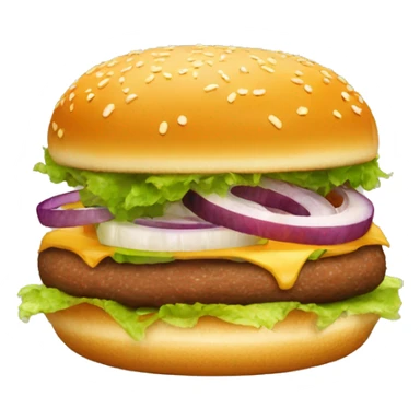 Burger and onion rings sticker