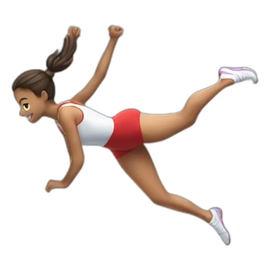 pole vault girl jumping in stockings sticker