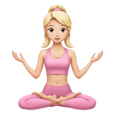 blonde yoga girl light pink clothes n sticker