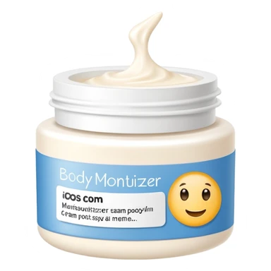 body moisturizer cream pot with label sticker