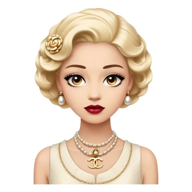 Cinematic Realistic Chanel Pop Culture Emoji, depicted with timeless elegance and iconic style rendered with luxurious textures and dynamic, sophisticated lighting. sticker
