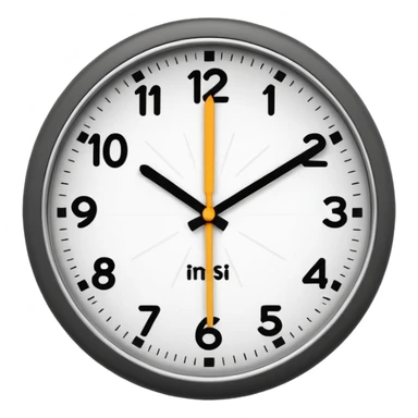 A 3D cartoon clock showing a few minutes before twelve, clean minimal background, Memoji-style. sticker