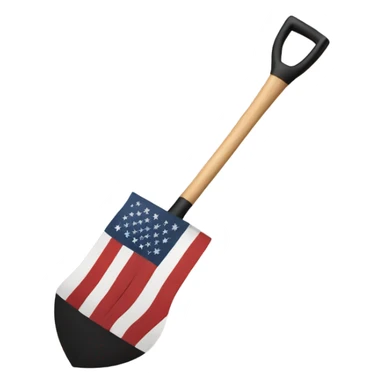 American flag connected to a black shovel sticker