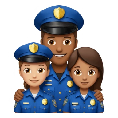 A proud dad who is proud of his children and is a police officer one of the kids is a 11 year old girl and a 9 year old boy sticker