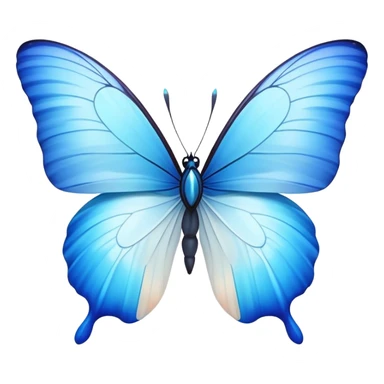 White tulip and blue morpho sticker