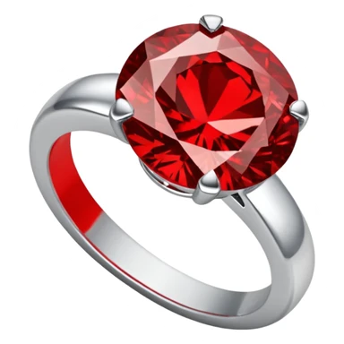 red ring marry red diamond metal prata sticker