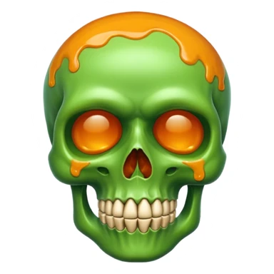 A green skull with marmalade sticker