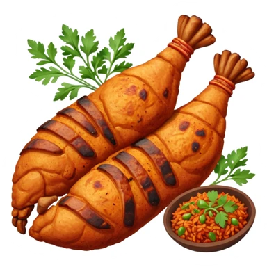 chicken tandoori whole leg  with  tandoori red masala rice sticker