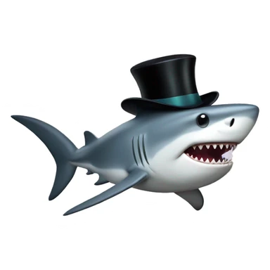 Shark with a top hat sticker