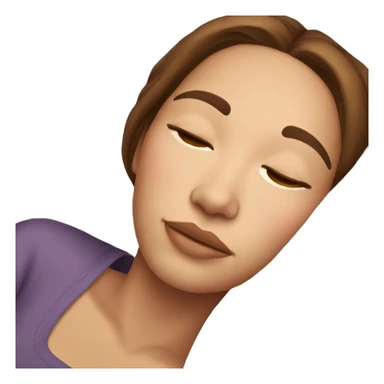Woman with brown hair and brown eyes and light skin sleeping sticker