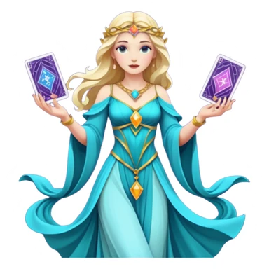 fantasy magic goddess tarot card low poly sticker