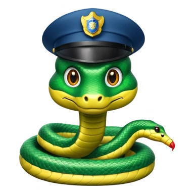 Snake wearing police hat and tie.
















 sticker