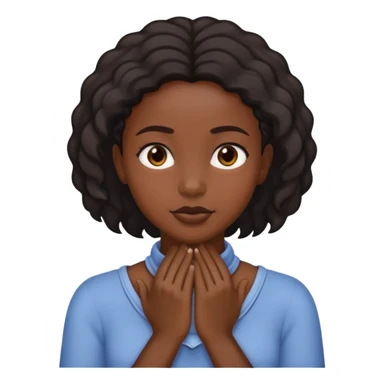 Black girl with hands around neck emote sticker