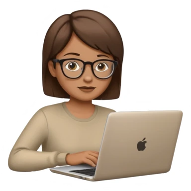 middle aged person working on laptop sticker