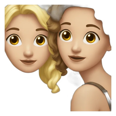 best friends woman, brunette and blonde sticker