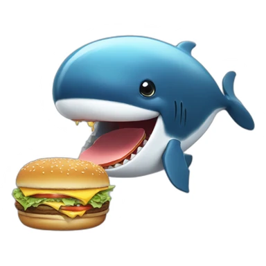 Whale eatin a burger sticker
