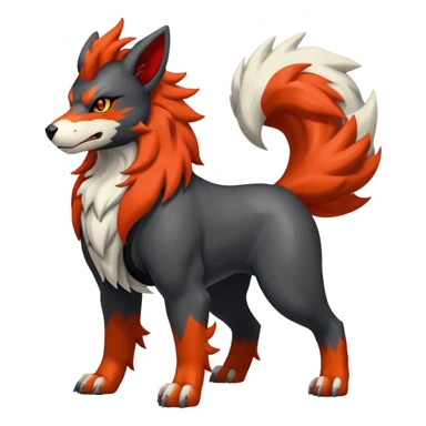 Shiny Exotic Gothic Houndoom-Arcanine-Pokémon-Fakémon-hybrid-creature sticker