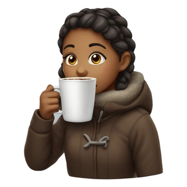 Girl drinking hot chocolate  sticker