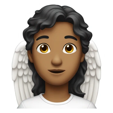 angel black hair sticker