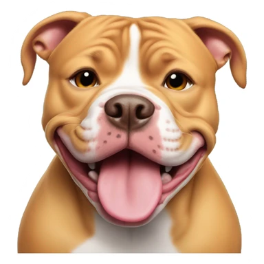 pitbull laying on back laughing  sticker