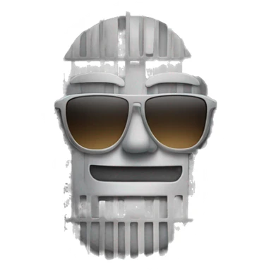 a gray stainless steel grill grate with sunglasses, iphone emoji style sticker