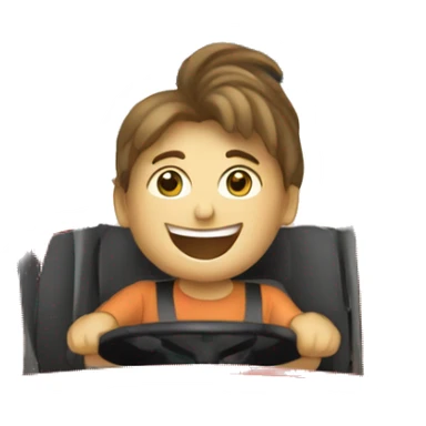 a happy person driving enormous tractor sticker