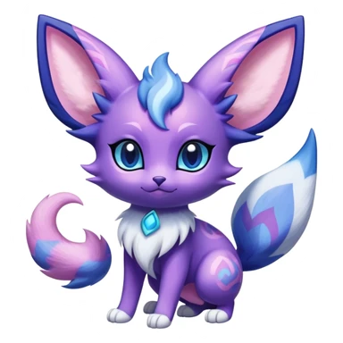 Shiny Exotic Cute Adorable Majestic Espeon-Delcatty-Meowstic-Hybrid-Creature with pattern-markings sticker