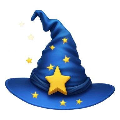 blue wizard hat with yellow stars sticker