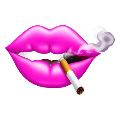 Neon pink lips are blowing smoke, and a cigarette is in her mouth sticker