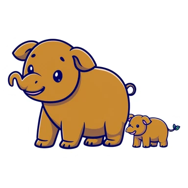 Turtle capybara elephant  sticker