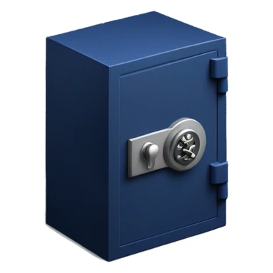 3d  isometric small safe in dark blue sticker