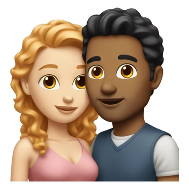 white man with black hair kissing woman with strawberry blonde hair sticker
