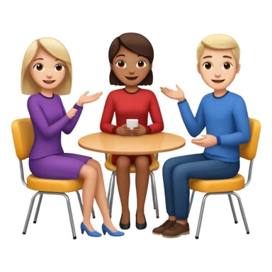 tre persone in cerchio su delle sedie che si parlano sticker