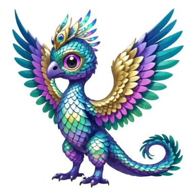Cute shiny colorful exotic rare mythical animal hybrid Fakemon full body sticker