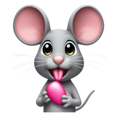 mouse with fancy nails, eyelashes, and lipstick sticker