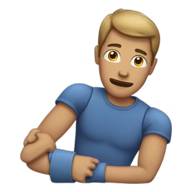 man with broken arm sticker